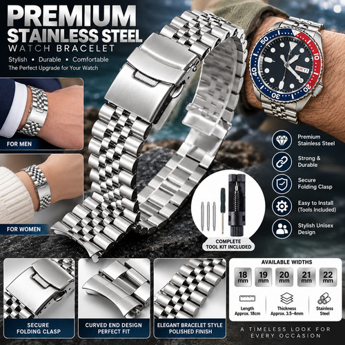 Luxury stainless steel watch - steel,