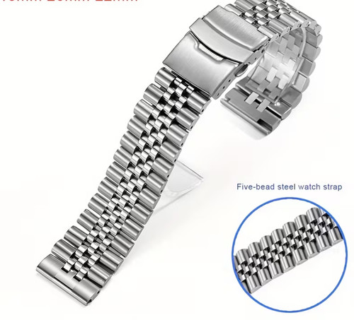 Stainless steel jubilee watch - stainless,