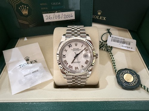 Rolex datejust white roman - rolex, 41