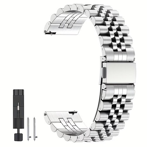Stainless steel jubilee watch - stainless,